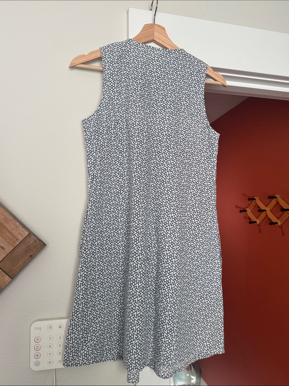 Mata Traders blue & White Geometric Sleeveless Dress - Picture 5 of 6
